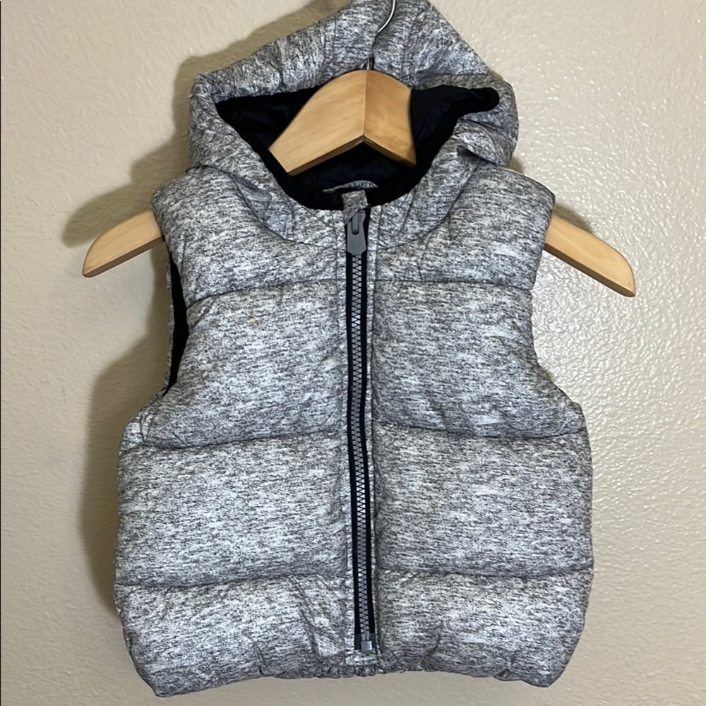 Gap Baby Gray Puffer Hooded Vest